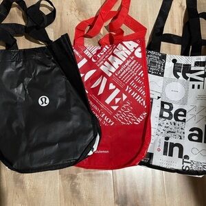 Lululemon Tote Bag Set - Black, Red, White
